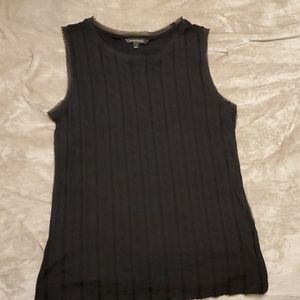 Dressy tank top black with raw edge detail